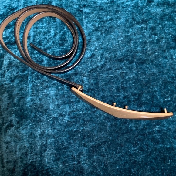 St. John black skinny leather belt main image 6